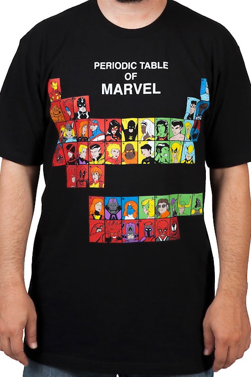 Periodic Table of Marvel Comics Shirt Marvel Comics Mens