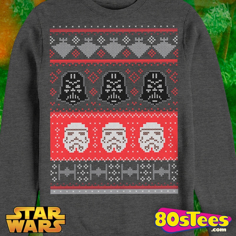 Galactic Helmets Faux Christmas Sweater: Star Wars Sweatshirt