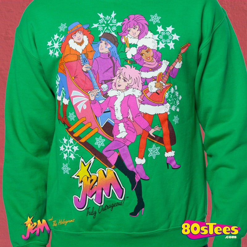 Jem and the Holograms Sleigh Faux Ugly Christmas Sweater