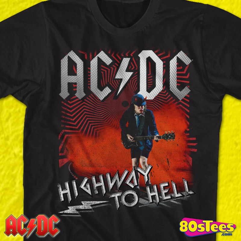 Acdc Highway to Hell Horns Men's T Shirt - White - XL