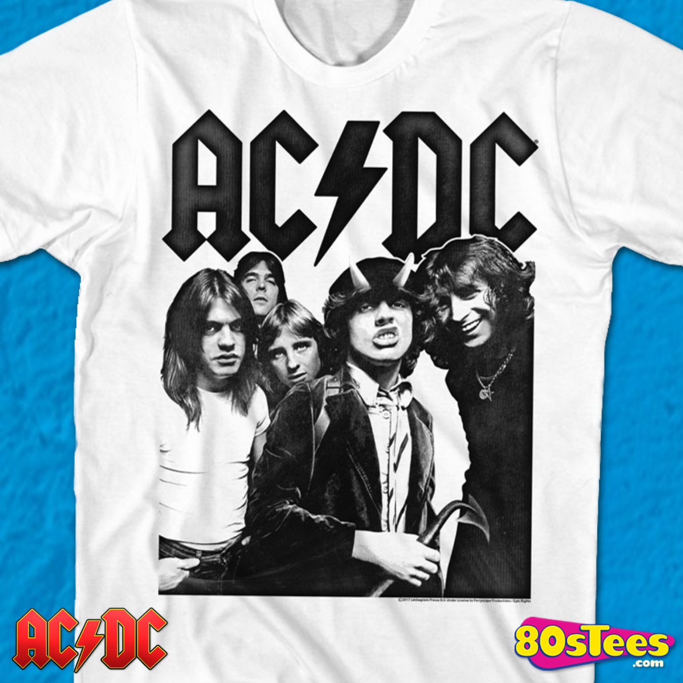 Black and White Highway To Hell ACDC T-Shirt