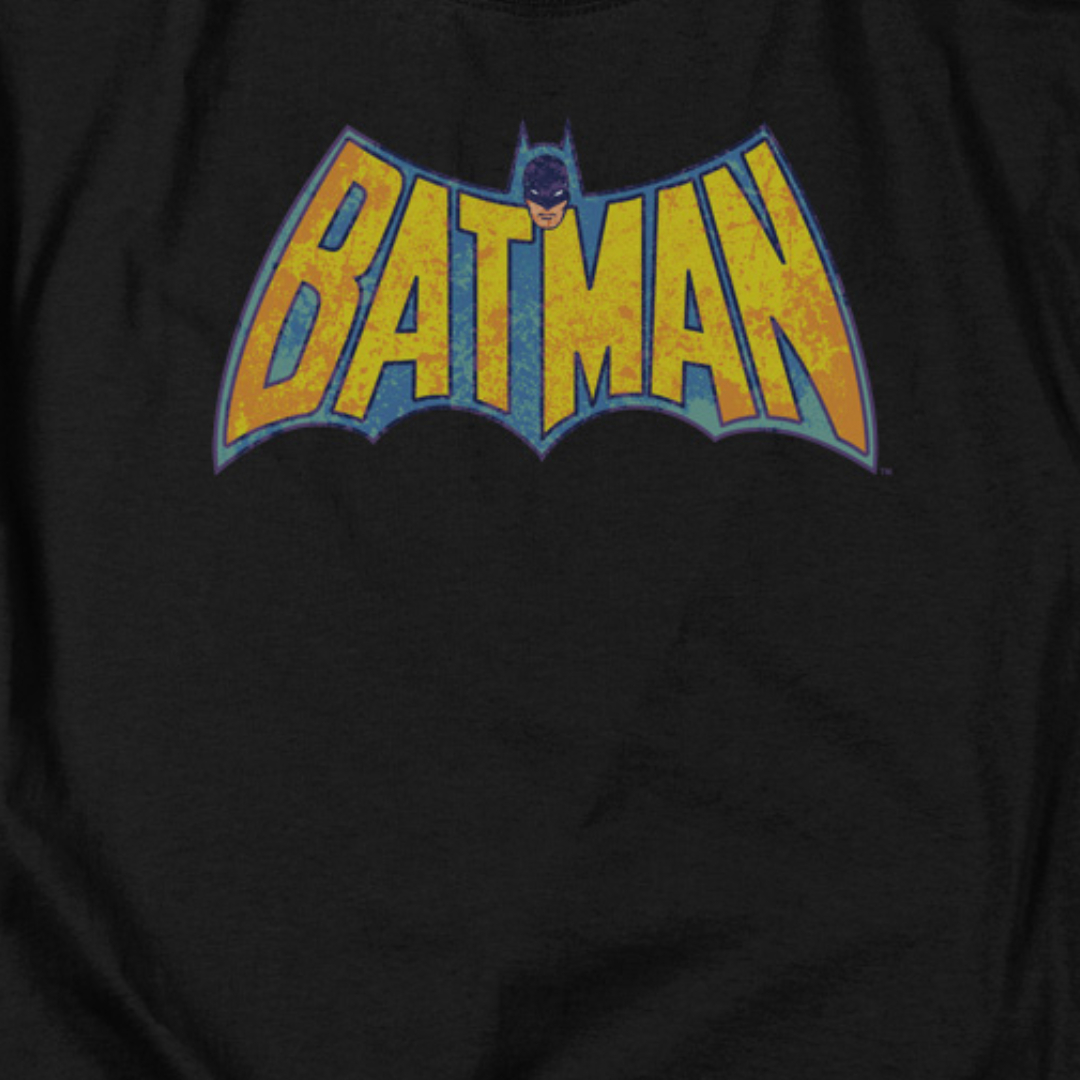 Batman Halftone Bat Logo T Shirt Licensed Comic Book Tee Black 