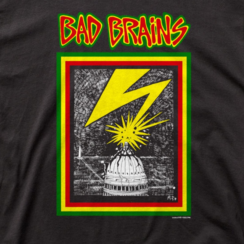 Bad Brains Lightning Bolt Band Logo Official Mens New Black T