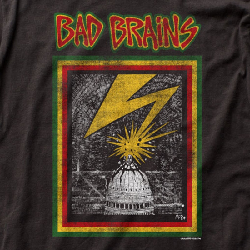 Bad Brains Capitol Yellow Adult T-Shirt, X-Large, Yellow 