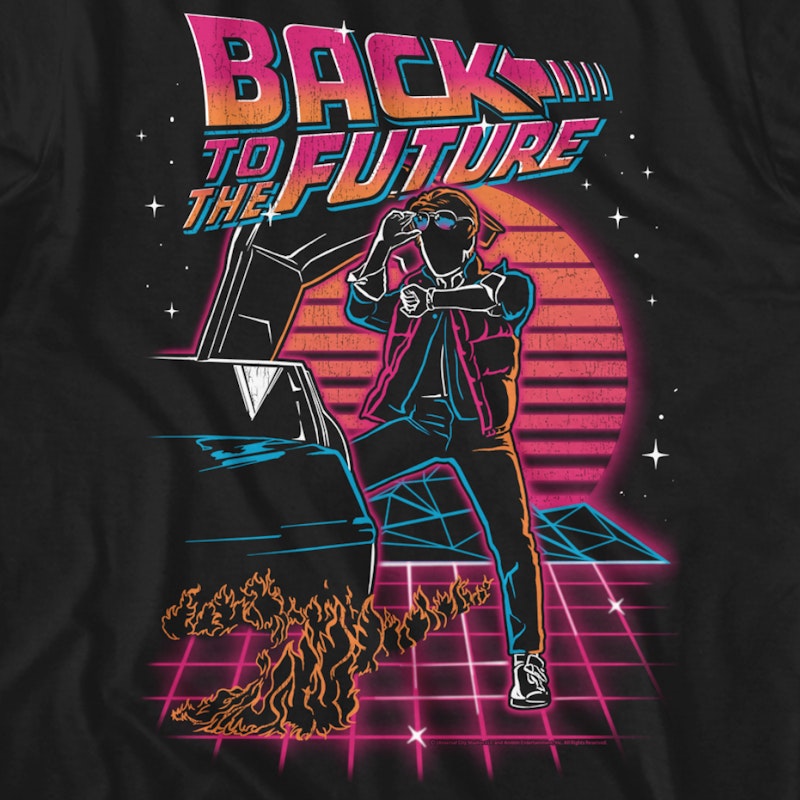 Back to The Future Famous T-Shirt, Rainbow XL