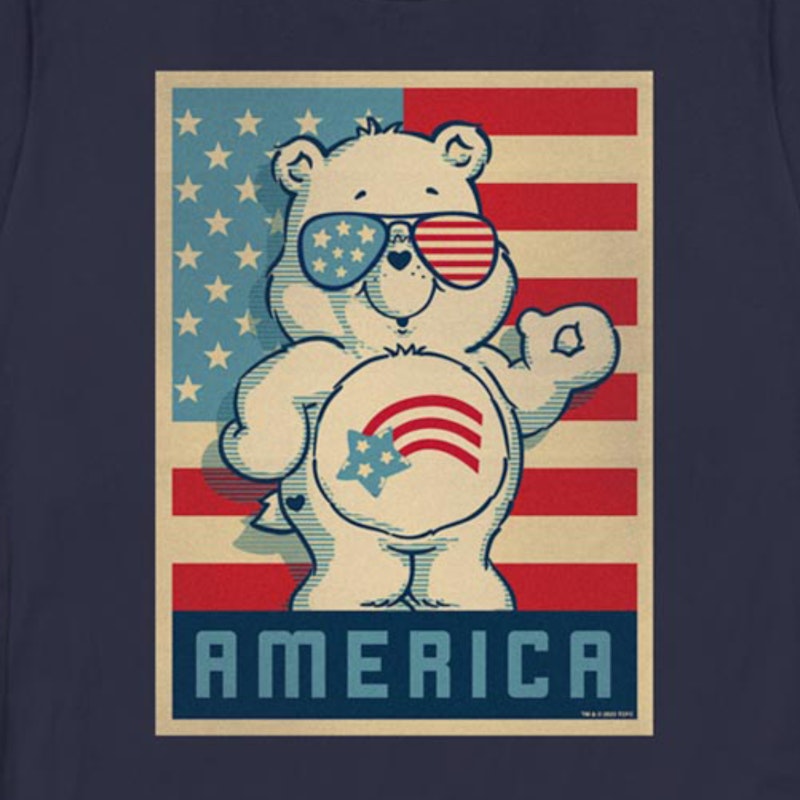 Womens America Cares Bear Patriotic Pose Care Bears Shirt