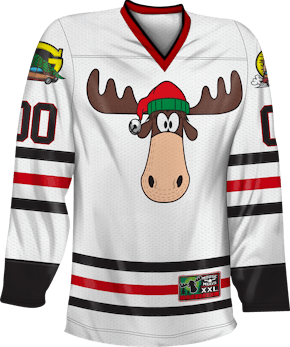 Jersey Ninja Canada Day Beaver Collage Ugly Sweater Holiday Hockey Jersey, Adult Unisex, Size: XL