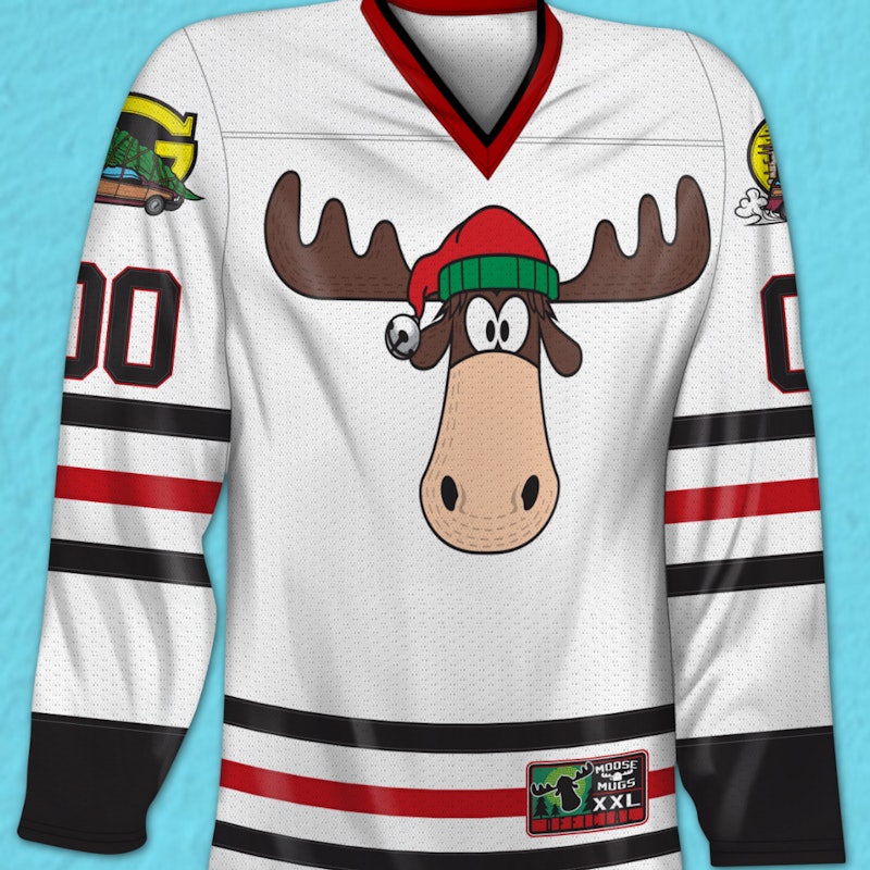 The best word to describe this National Lampoon's Christmas Vacation hockey  jersey is ____? 📸 @the5hl