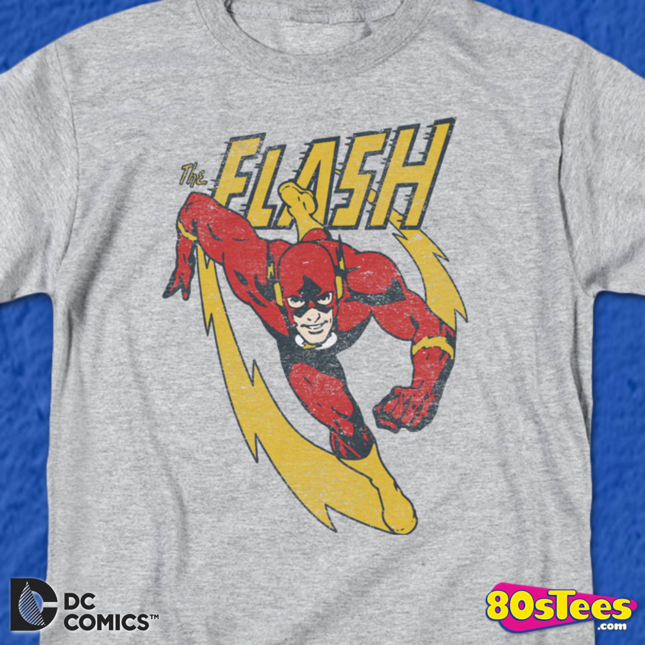 Justice League Of America DC Comics The Flash Distressed Logo Big Boys T-Shirt 