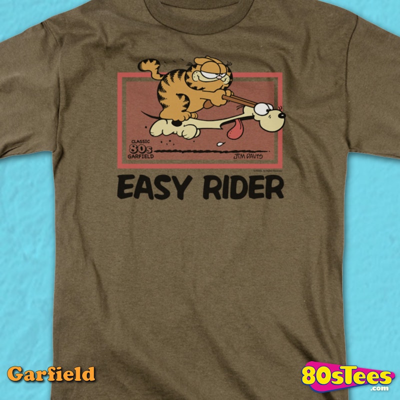  Garfield Vintage Easy Rider T-Shirt : Clothing, Shoes & Jewelry