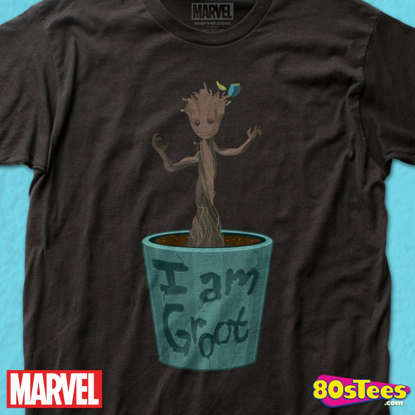 MARVEL Girls Guardians of The Galaxy I Am Groot Red T-Shirt