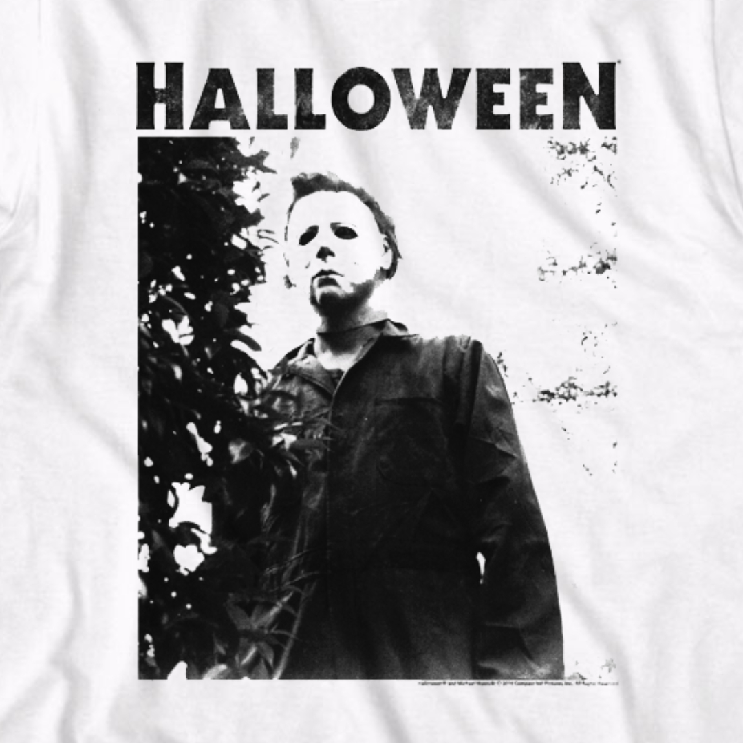 Halloween Tall T-Shirt Michael Myers Distressed Silhouette Black Tee 