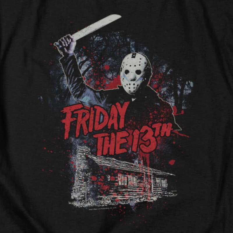 Hylde Minister Manners Jason Attacks Friday the 13th T-Shirt: Friday the 13th Mens T-Shirt