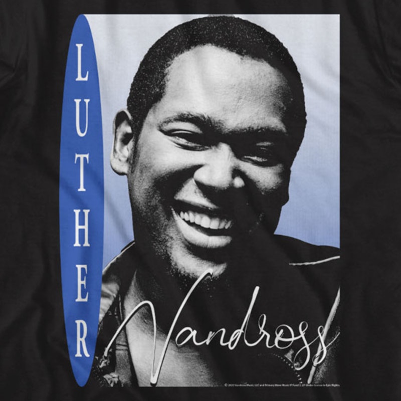 Luther Vandross Big Smiling Bust Photo Men's T Shirt R&B Soul Music