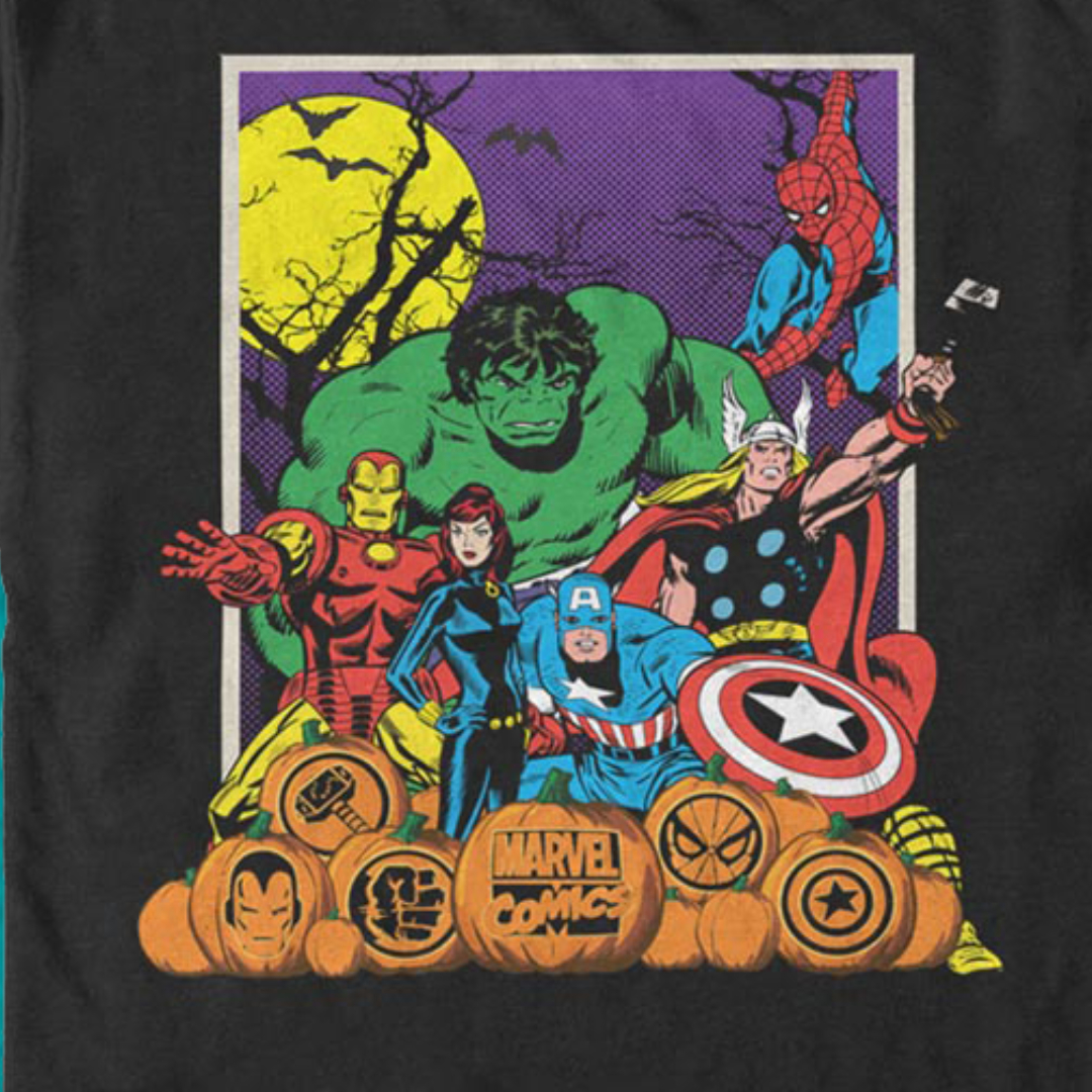 Marvel Boys Avengers Assemble Team Punch Out Short Sleeve Sweatshirt 