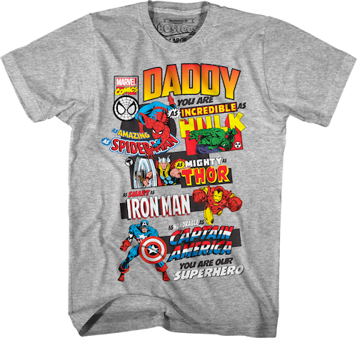 Download Marvel Comics Father's Day T-Shirt: Marvel Comics Mens T-Shirt
