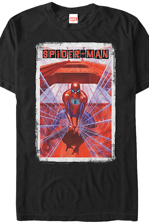 Water Proof Comic Cover Spider-Man T-Shirt: Marvel Comics Mens T-Shirt