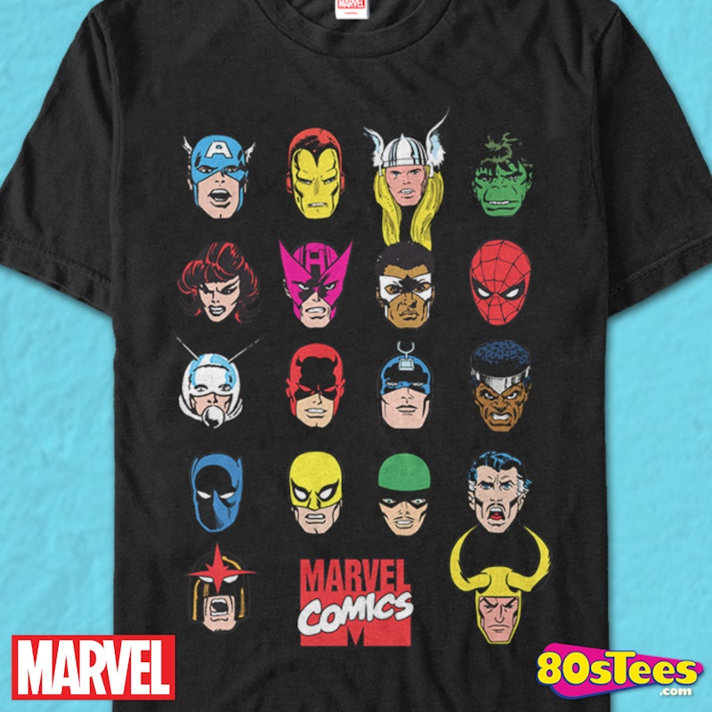 T-Shirt T-Shirt. Hero Marvel Men\'s Heads Comics