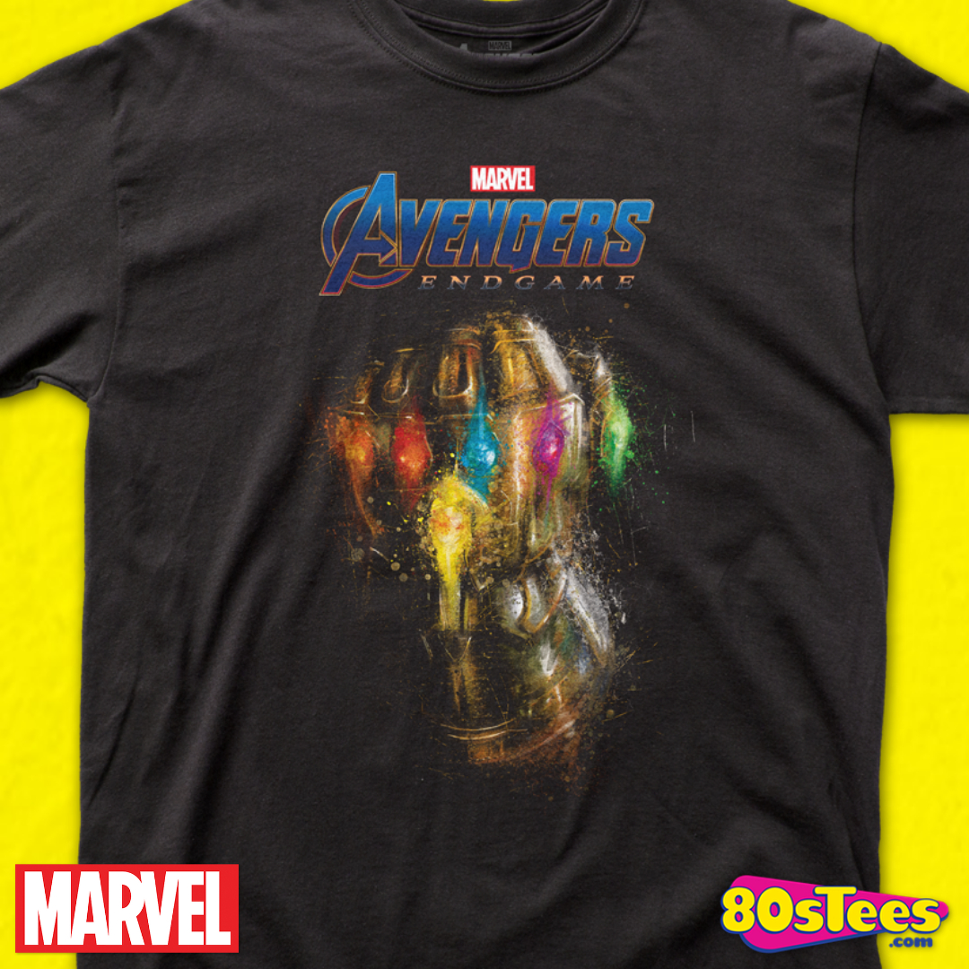 Authentic Marvel The Avengers End Game Movie Infinity War Gauntlet T-shirt top