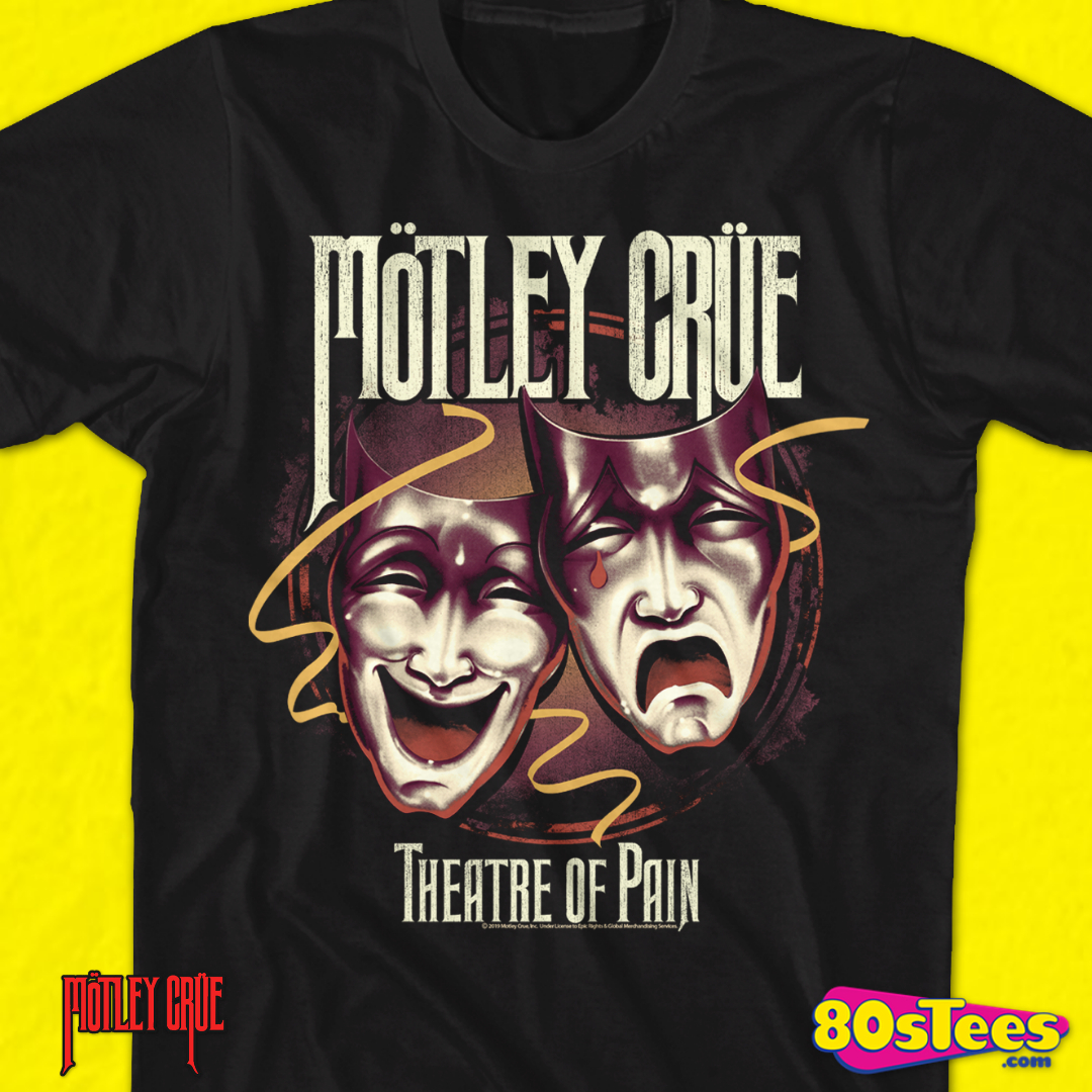 Motley Crue T-Shirt Theatre of Pain Cry da Uomo in Nero 