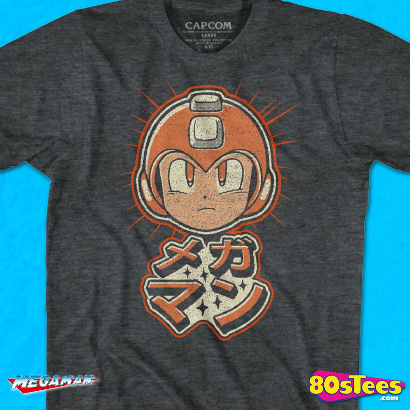 Mega Man Rockman Video Game Character Fighting Arm Adult T-Shirt Tee 