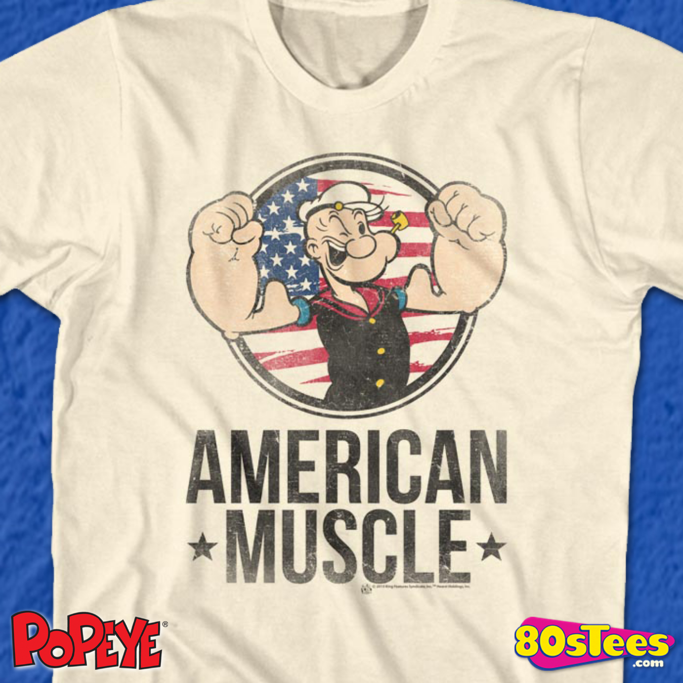 Popeye the Sailorman Best POPS Ever Men's T Shirt Fathers Day Cartoon Muscles 