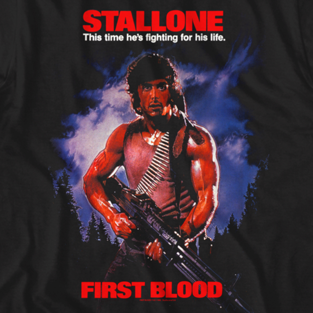 Rambo First Blood Rambo Doesn't Sleep He Waits Adult T Shirt Great Movie