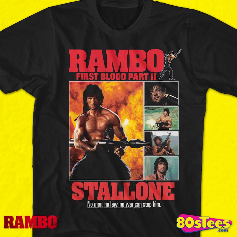 Armstrong tub Have en picnic First Blood Part II Collage Rambo T-Shirt