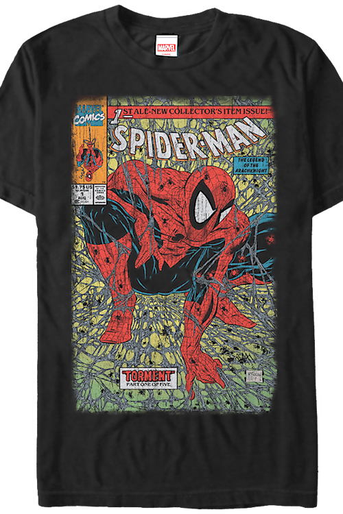 Spider-Man Torment Comic Cover T-Shirt: Spider-Man Mens T-Shirt