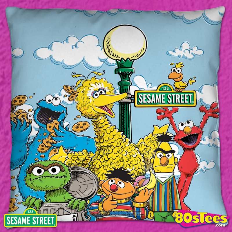 Cast of Sesame Street Throw Pillow