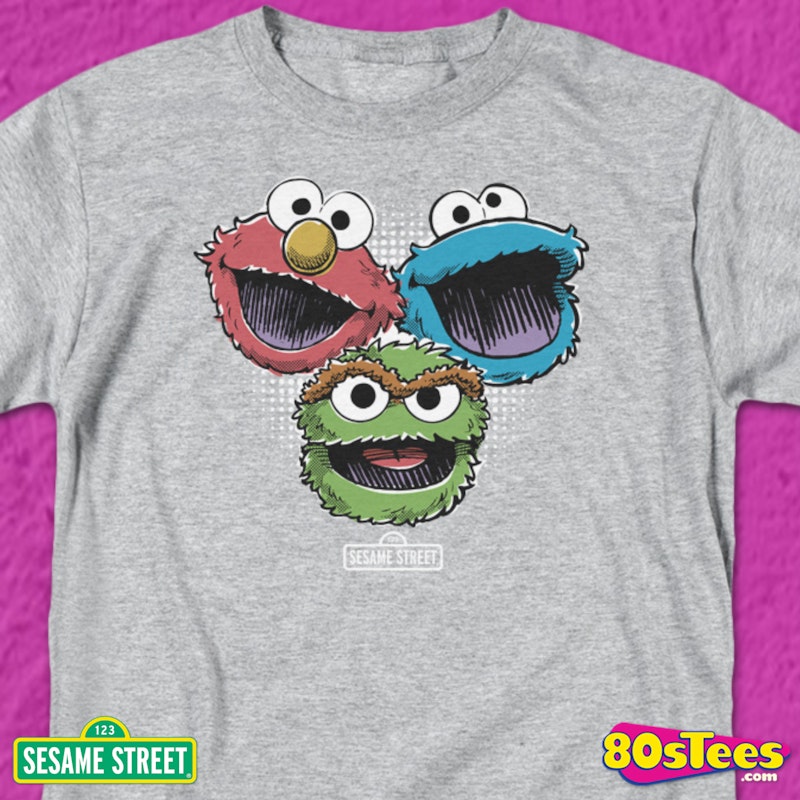 Sesame-Street Cookie-Monster Shirt Womens XL Big-Face Graphic Tee