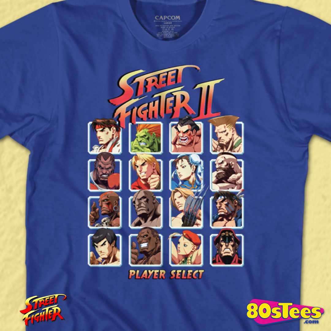 GGFH Street Fighter Turbo Player Select Mens T Shirt Bison Vega Sagat Combat Capcom 