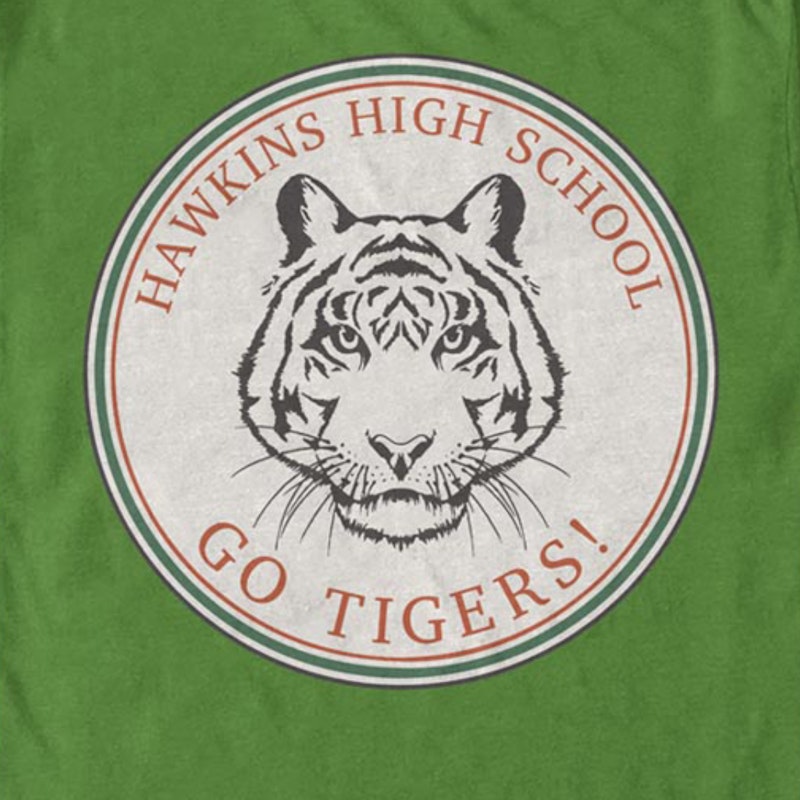 Stranger Things Boy's Retro Hawkins High School Tigers T-Shirt Gray