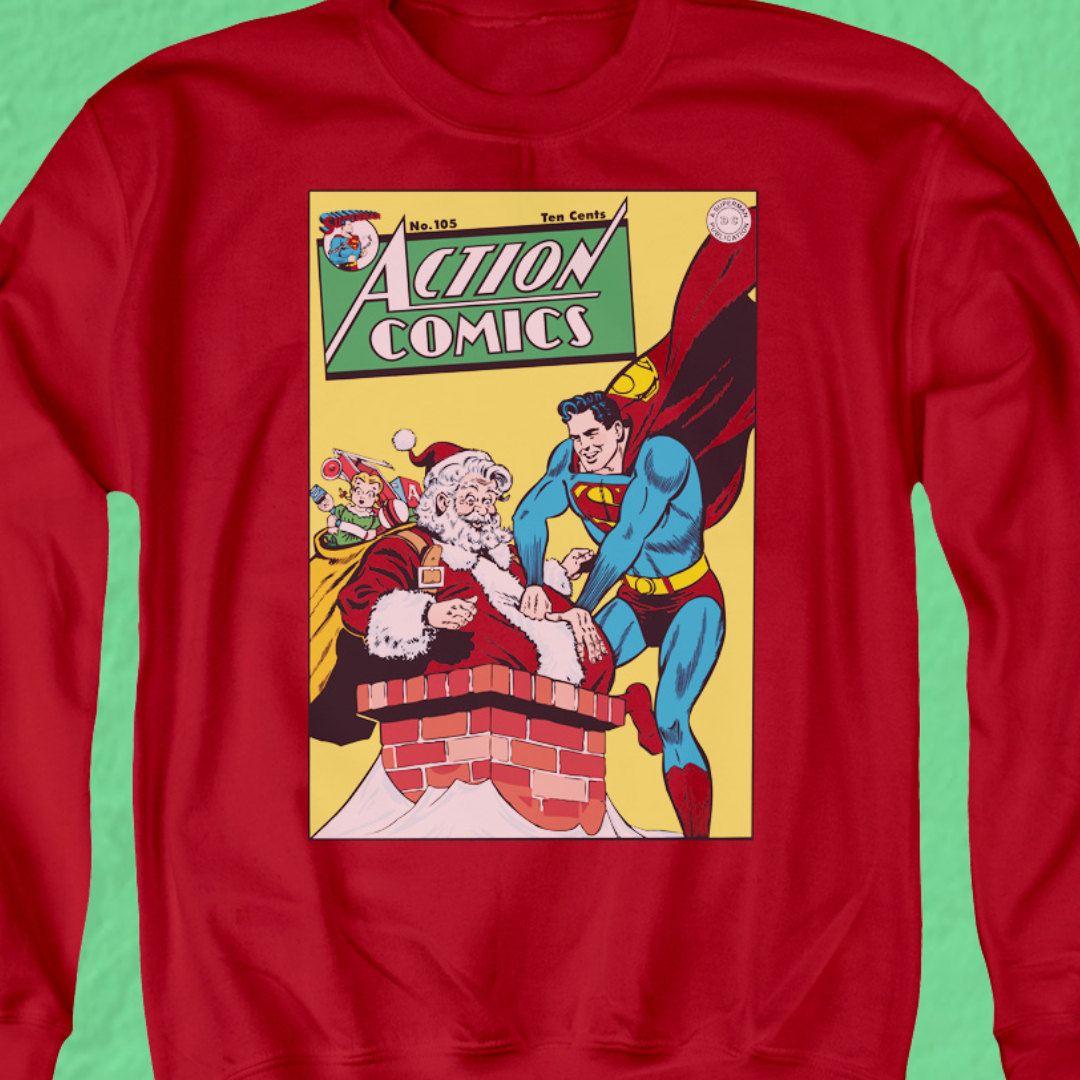 105 Little Boys T-Shirt Tee DC Comics Christmas Superman Cover No 