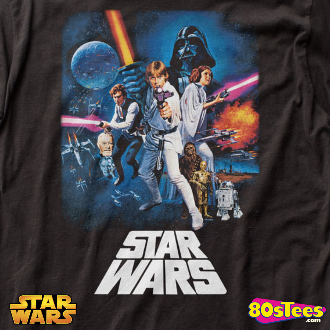 L Fast Free Shipping! M Men's Star Wars A New Hope Poster T-Shirt Black S 