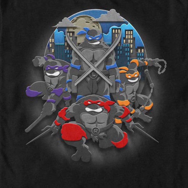 Men's Teenage Mutant Ninja Turtles Hero Circle T-Shirt - Black - Medium